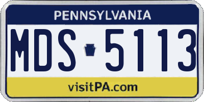 PA license plate MDS5113