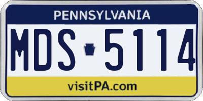 PA license plate MDS5114