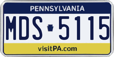 PA license plate MDS5115