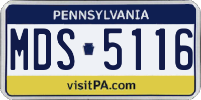 PA license plate MDS5116