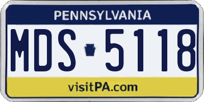 PA license plate MDS5118