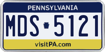 PA license plate MDS5121