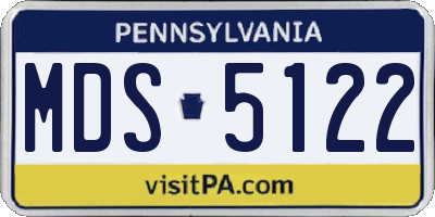 PA license plate MDS5122