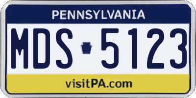 PA license plate MDS5123