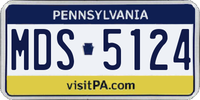 PA license plate MDS5124
