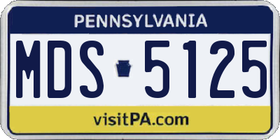 PA license plate MDS5125