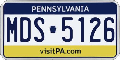 PA license plate MDS5126