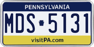 PA license plate MDS5131