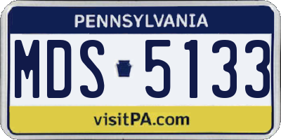 PA license plate MDS5133