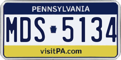 PA license plate MDS5134