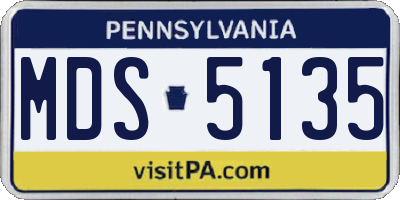 PA license plate MDS5135