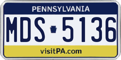 PA license plate MDS5136
