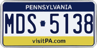 PA license plate MDS5138