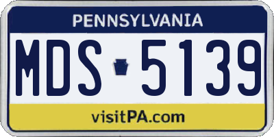 PA license plate MDS5139