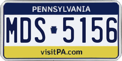 PA license plate MDS5156