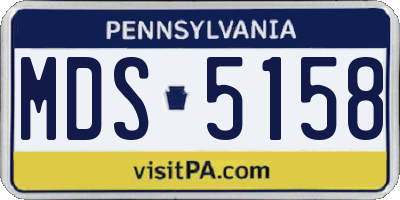 PA license plate MDS5158