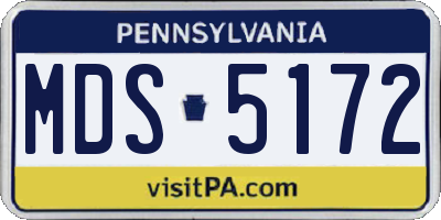 PA license plate MDS5172
