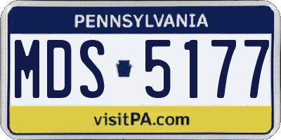 PA license plate MDS5177