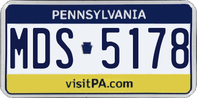 PA license plate MDS5178