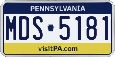 PA license plate MDS5181