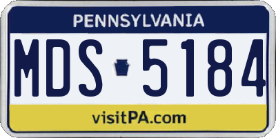 PA license plate MDS5184