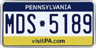 PA license plate MDS5189