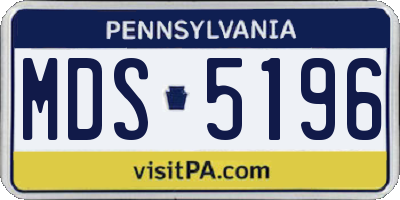 PA license plate MDS5196