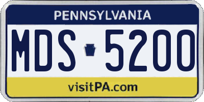 PA license plate MDS5200