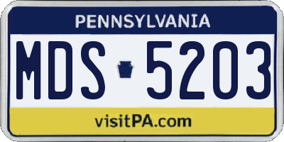 PA license plate MDS5203