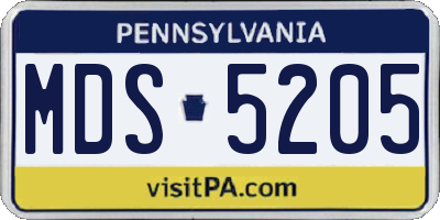 PA license plate MDS5205