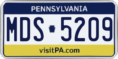 PA license plate MDS5209