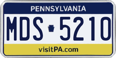 PA license plate MDS5210