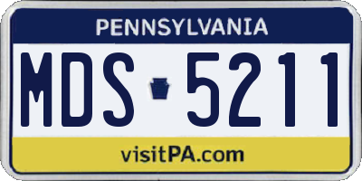 PA license plate MDS5211