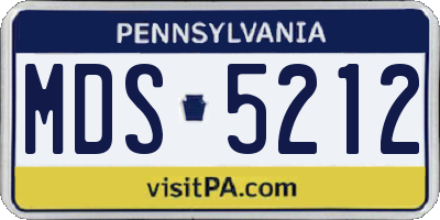 PA license plate MDS5212