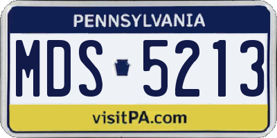 PA license plate MDS5213