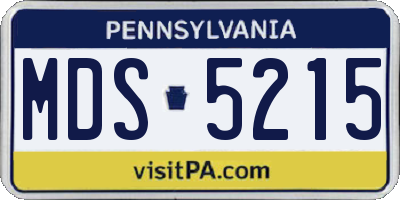 PA license plate MDS5215