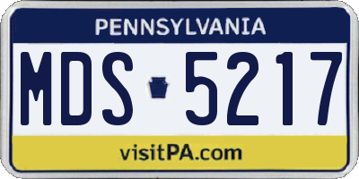 PA license plate MDS5217