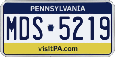 PA license plate MDS5219