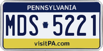 PA license plate MDS5221