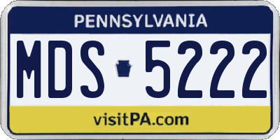 PA license plate MDS5222