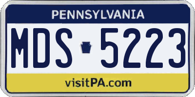 PA license plate MDS5223