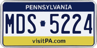 PA license plate MDS5224