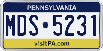 PA license plate MDS5231