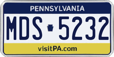 PA license plate MDS5232