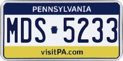 PA license plate MDS5233
