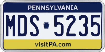 PA license plate MDS5235