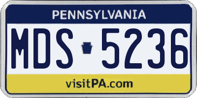 PA license plate MDS5236