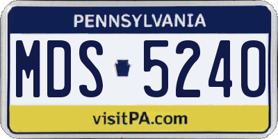 PA license plate MDS5240
