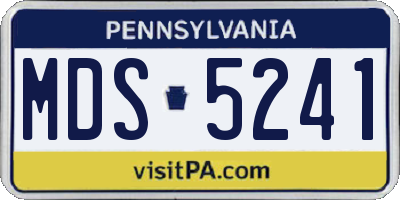 PA license plate MDS5241