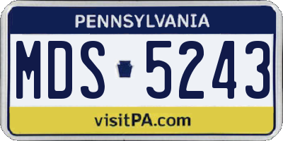 PA license plate MDS5243